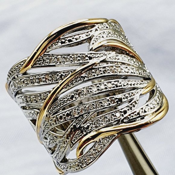 Fashion Trendy Wave Stackable Rings for Women, EVGG1375 - Picture 13 of 15